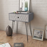 Nightstand with 1 Drawer Rectangular Grey