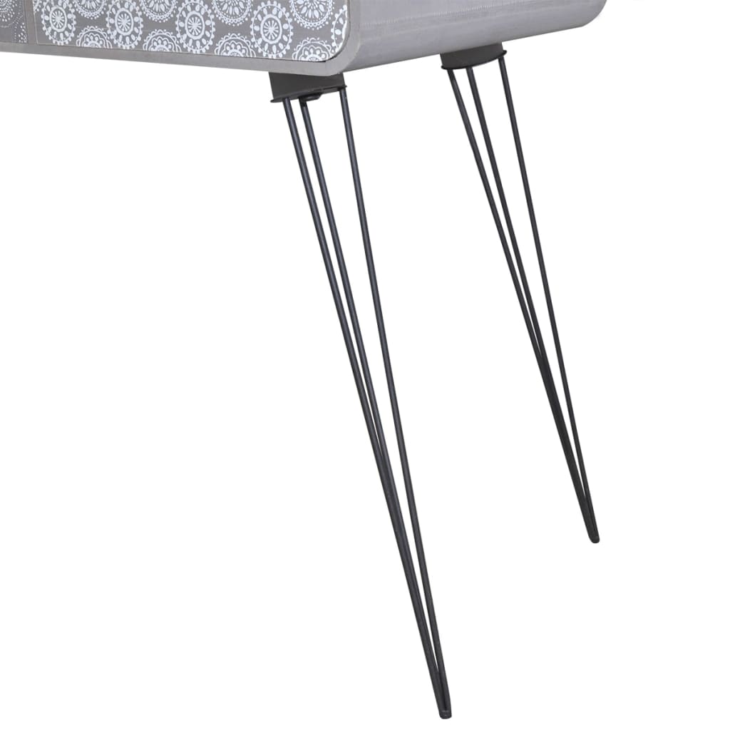 Console Table with 3 Drawers Grey
