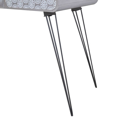 Console Table with 3 Drawers Grey