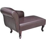 Chaise Longue Brown Faux Leather