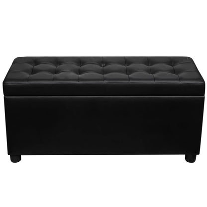 Storage Ottoman Artificial Leather Black
