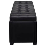 Storage Ottoman Artificial Leather Black