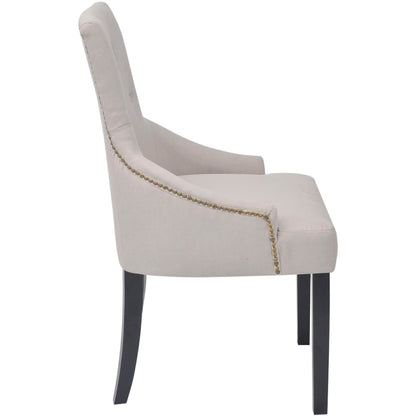 Dining Chairs 2 pcs Cream Fabric