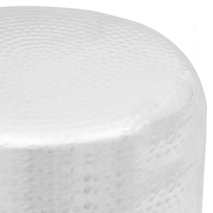 Hammered Aluminium Stool/Side Table Silver - 36×47cm