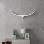 Wall Mounted Aluminium BullÃ¢â‚¬â„¢s Head Decoration Silver 72 cm