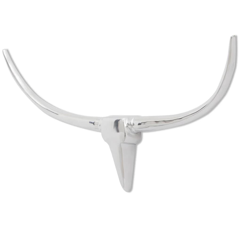Wall Mounted Aluminium BullÃ¢â‚¬â„¢s Head Decoration Silver 96 cm
