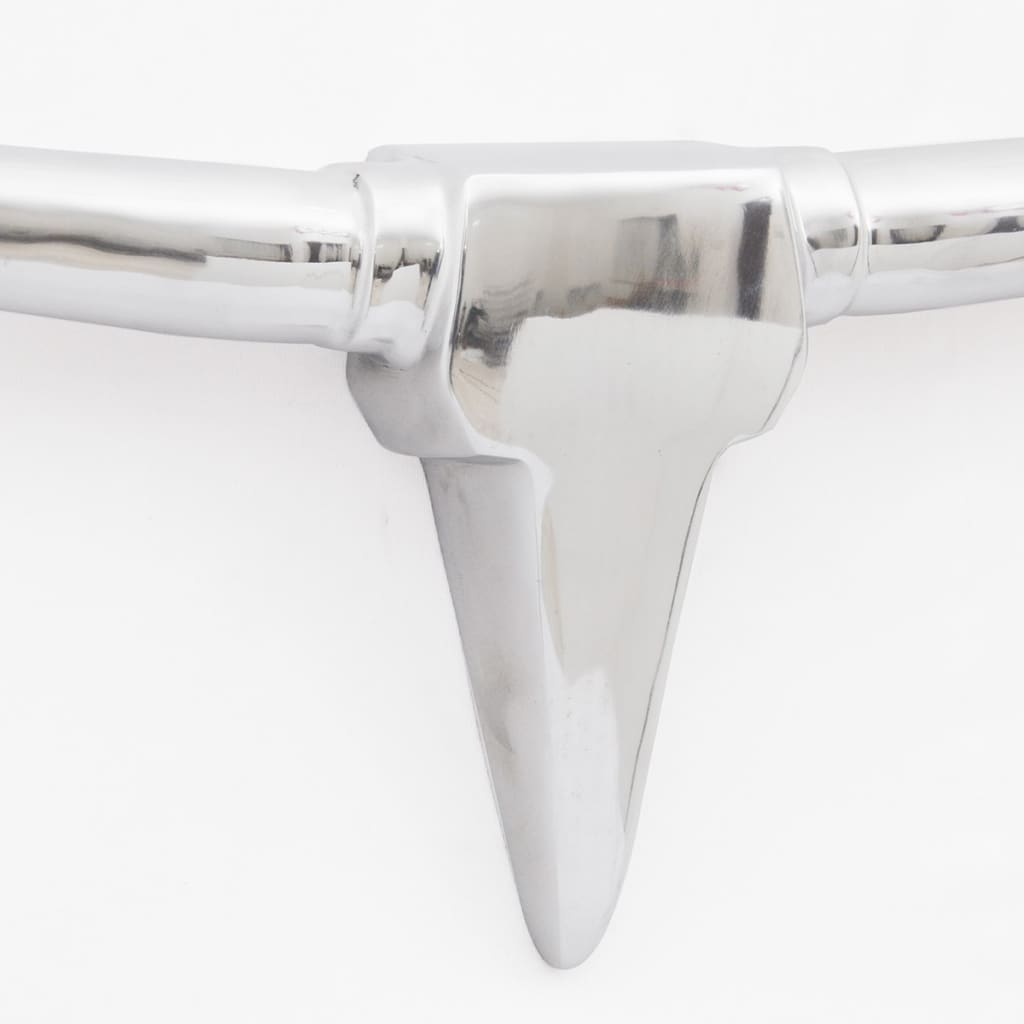 Wall Mounted Aluminium BullÃ¢â‚¬â„¢s Head Decoration Silver 96 cm