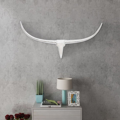 Wall Mounted Aluminium BullÃ¢â‚¬â„¢s Head Decoration Silver 96 cm