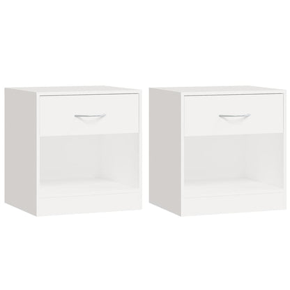 Nightstand 2 pcs with Drawer White