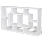 Floating Wall Display Shelf 8 Compartments White