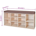 Shoe Storage Bench 10 Compartments Oak Colour