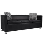 Sofa Set Artificial Leather 3-Seater and 2-Seater Black