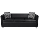 Sofa Set Artificial Leather 3-Seater and 2-Seater Black