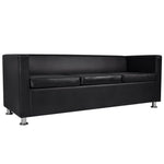 Sofa Set Artificial Leather 3-Seater and 2-Seater Black