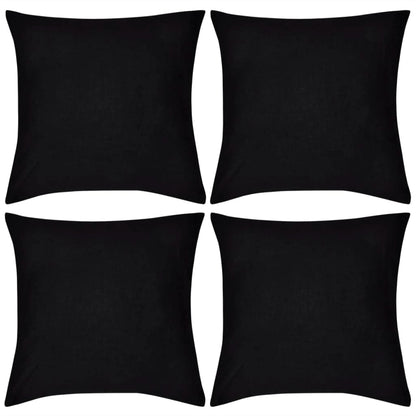 4 Cushion Covers Cotton(Black)