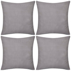 4 Cushion Covers Cotton Grey