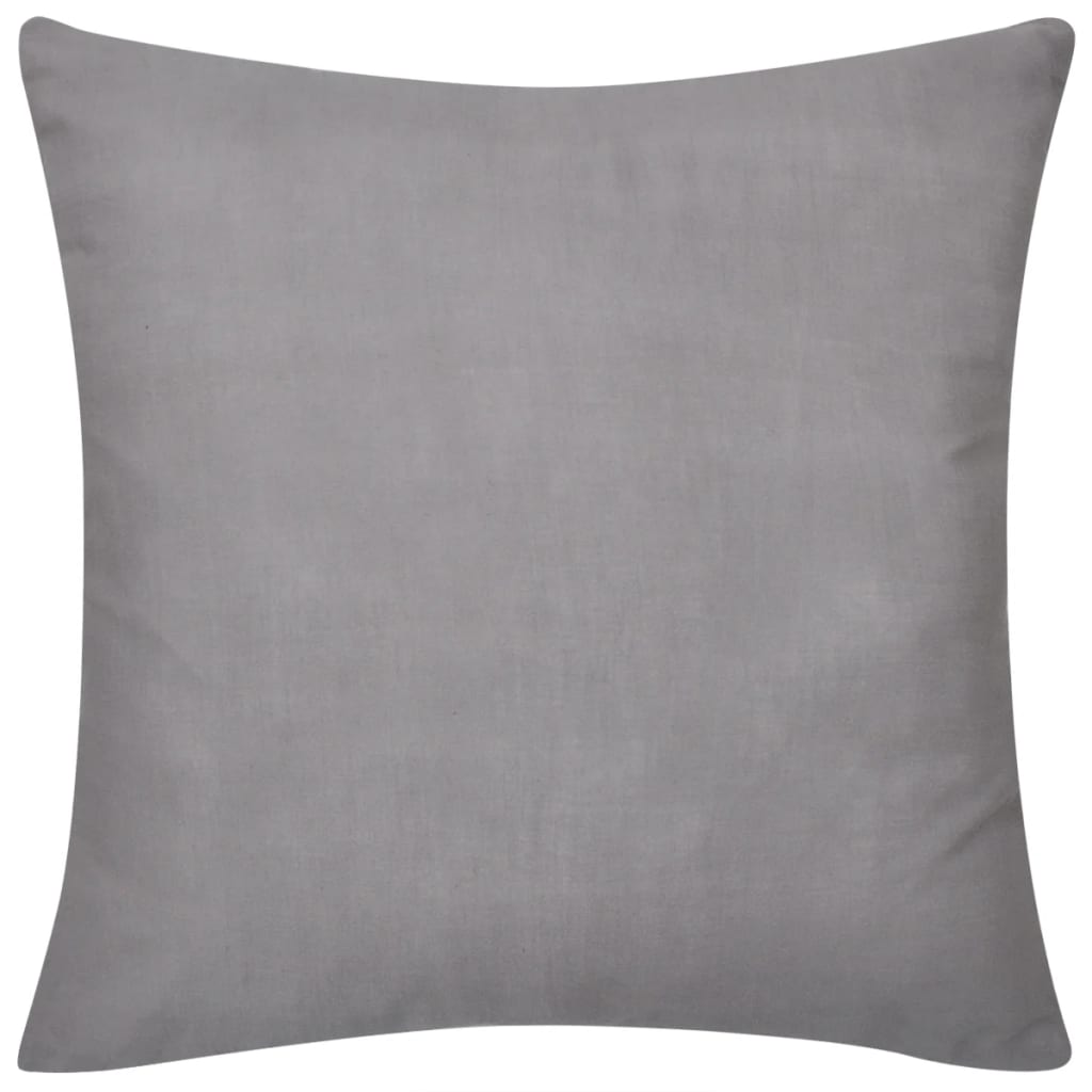4 Cushion Covers Cotton Grey