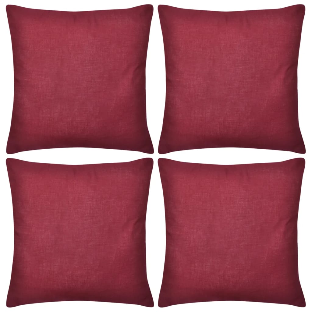 4 Cushion Covers Cotton( Burgundy )