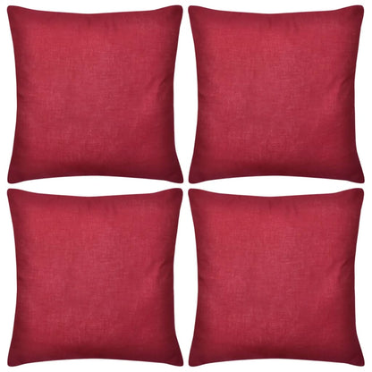 4 Cushion Covers Cotton( Burgundy )