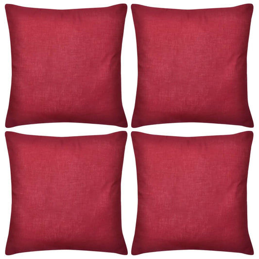 4 Cushion Covers Cotton( Burgundy )
