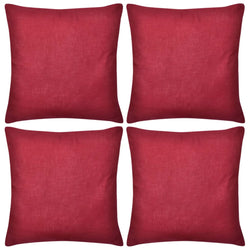 4 Cushion Covers Cotton( Burgundy )