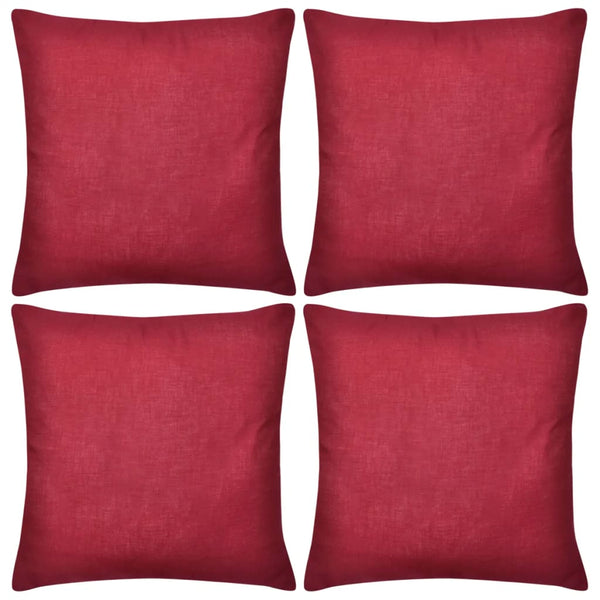 4 Cushion Covers Cotton( Burgundy )