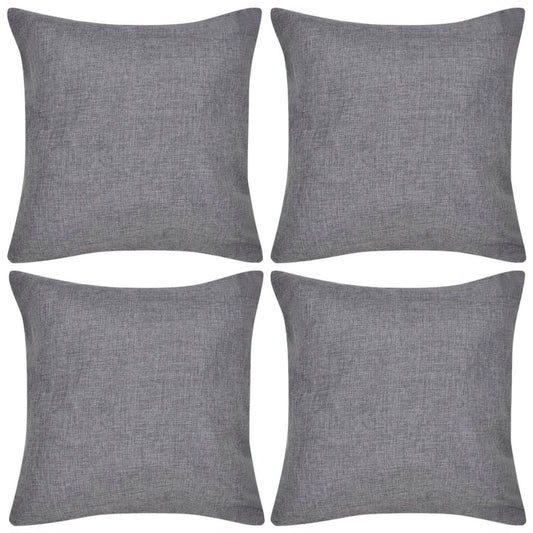 4 Cushion Covers Linen-look Anthracite