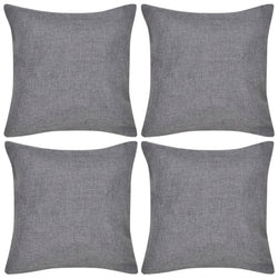 4 Cushion Covers Linen-look Anthracite