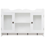 Wall Cabinet Display Shelf Book/DVD/Glass Storage White MDF