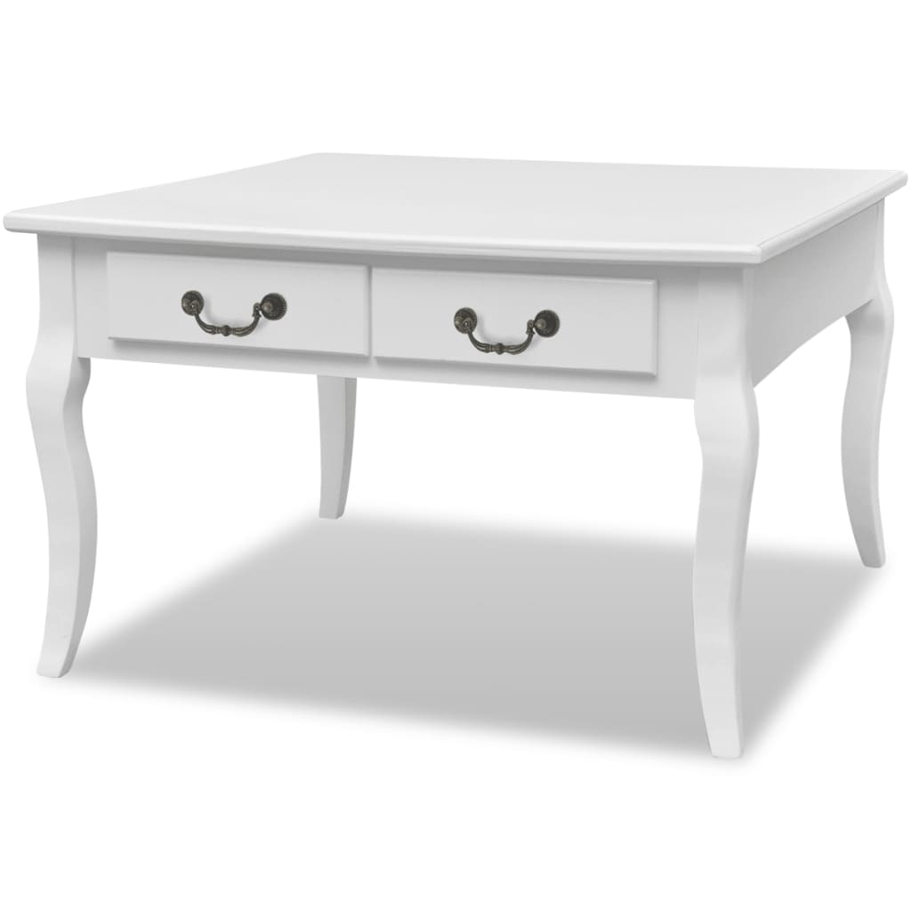 Coffee Table with 4 Drawers White