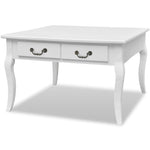 Coffee Table with 4 Drawers White