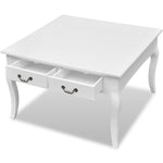 Coffee Table with 4 Drawers White