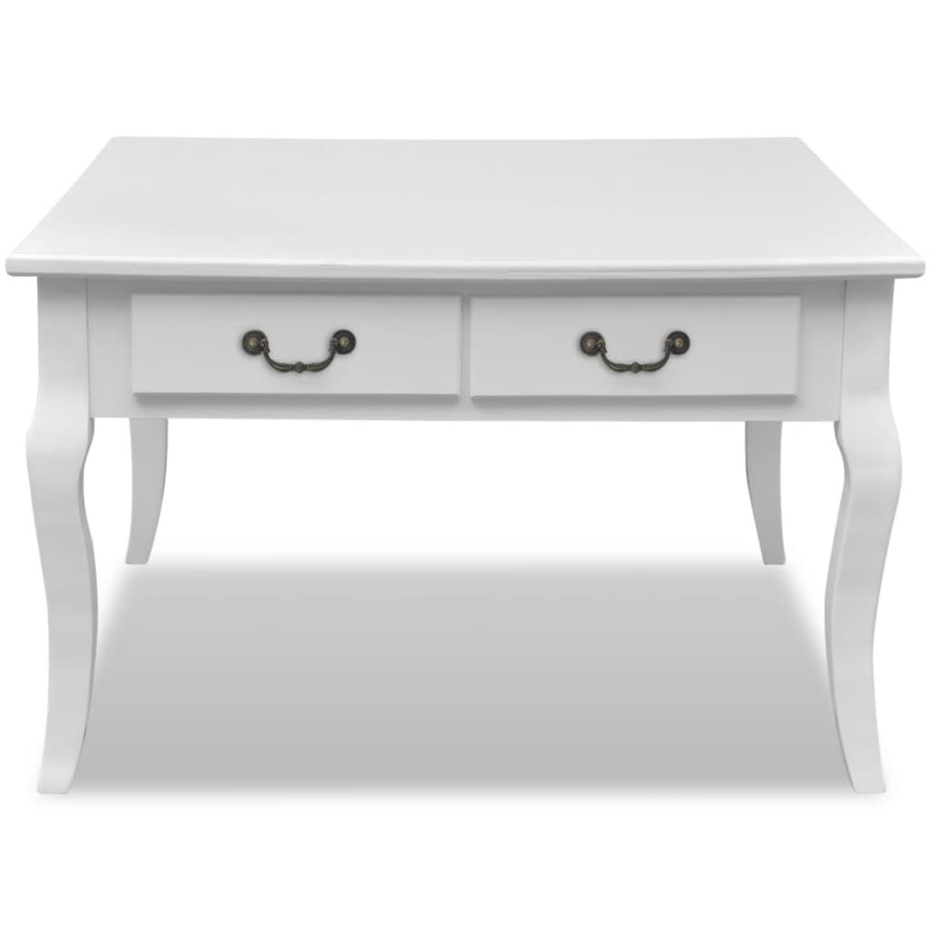Coffee Table with 4 Drawers White