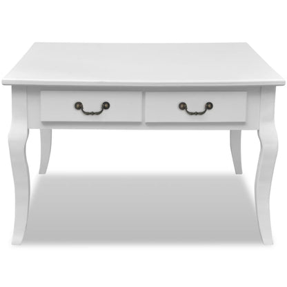 Coffee Table with 4 Drawers White