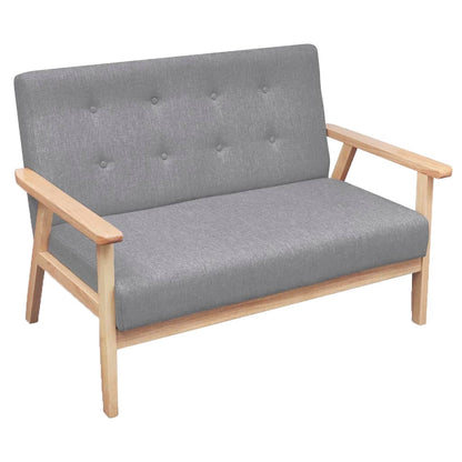 Sofa Set 2 Pieces Fabric Light Grey - 113.5×67×73.5cm