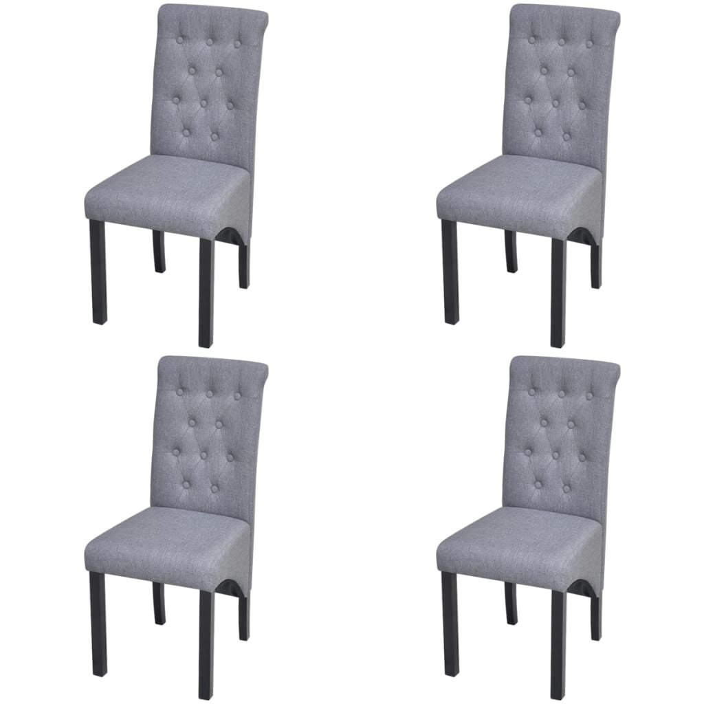 Dining Chairs 4 pcs Light Grey Fabric - 42×57×95cm