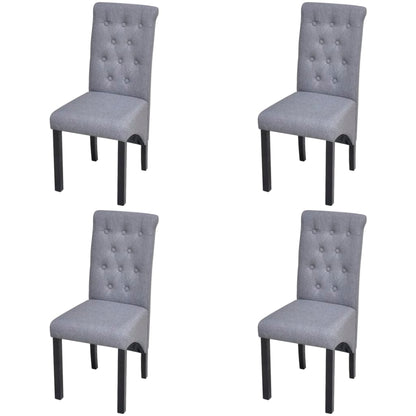 Dining Chairs 4 pcs Light Grey Fabric - 42×57×95cm