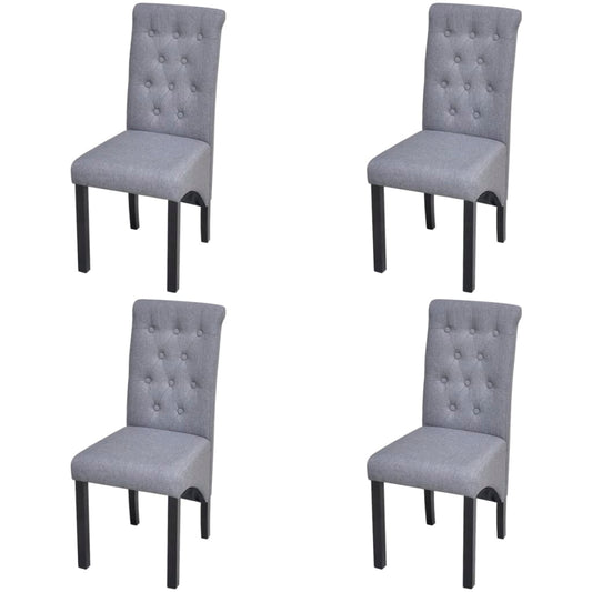 Dining Chairs 4 pcs Light Grey Fabric