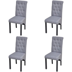 Dining Chairs 4 pcs Light Grey Fabric