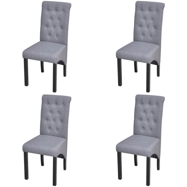  Dining Chairs 4 pcs Light Grey Fabric