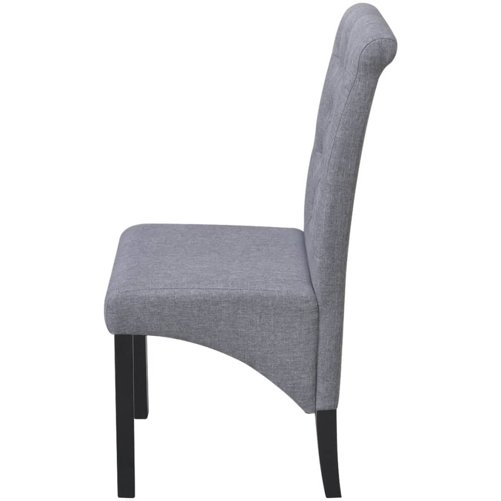 Dining Chairs 4 pcs Light Grey Fabric - 42×57×95cm