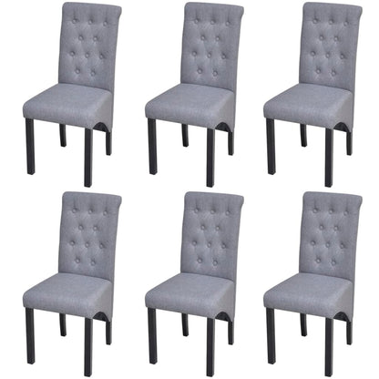 Dining Chairs 6 pcs Light Grey Fabric - 42×57×95cm