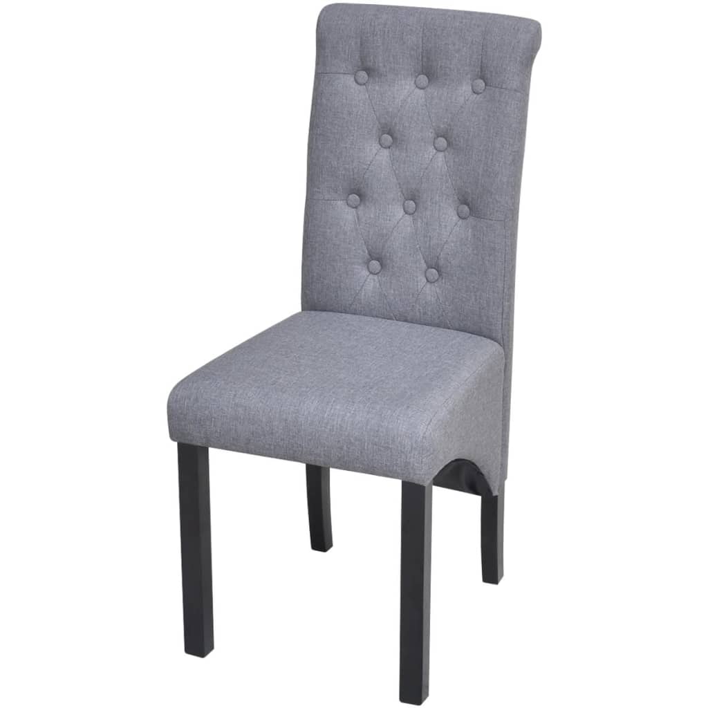 Dining Chairs 6 pcs Light Grey Fabric - 42×57×95cm