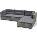 6 Piece Garden Lounge Set with Cushions Poly Rattan Grey