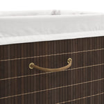 Bamboo Laundry Bin Rectangular Dark Brown