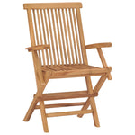 Folding Garden Chairs 2 pcs Solid Teak Wood