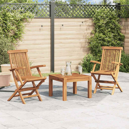 Folding Garden Chairs 2 pcs Solid Teak Wood - 55×60×89cm
