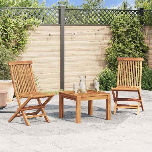 Folding Garden Chairs 2 pcs Solid Teak Wood - 47×60×89cm