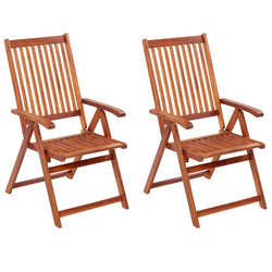 Folding Garden Chairs 2 pcs Solid Acacia Wood Brown