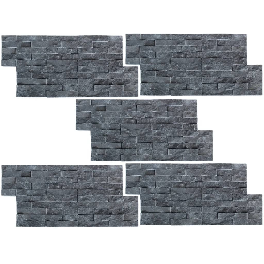 Wall Cladding Panels 5 pcs Marble Black 0.5 mÃ‚Â²